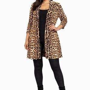 Premise Studio Animal Print Cardigan